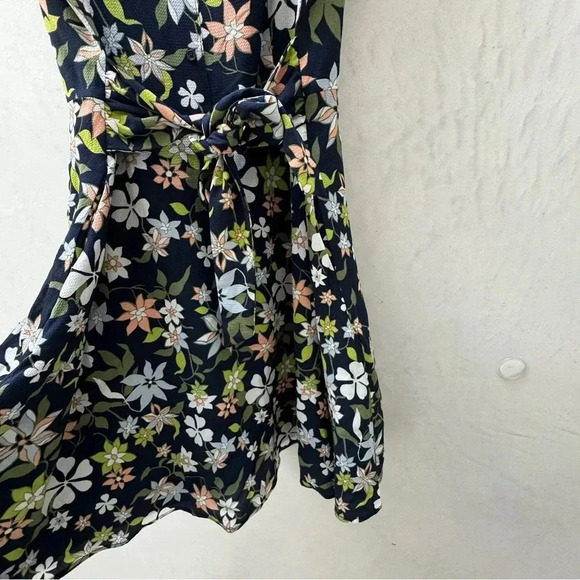 ModCloth || Blue Brunch Floral Dress Front Tie XL - Picture 8 of 10